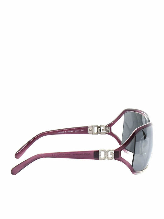 Dolce & Gabbana Women's Sunglasses with Purple Horn-Rimmed Frame and Mirror Lenses DG6003B 5856G