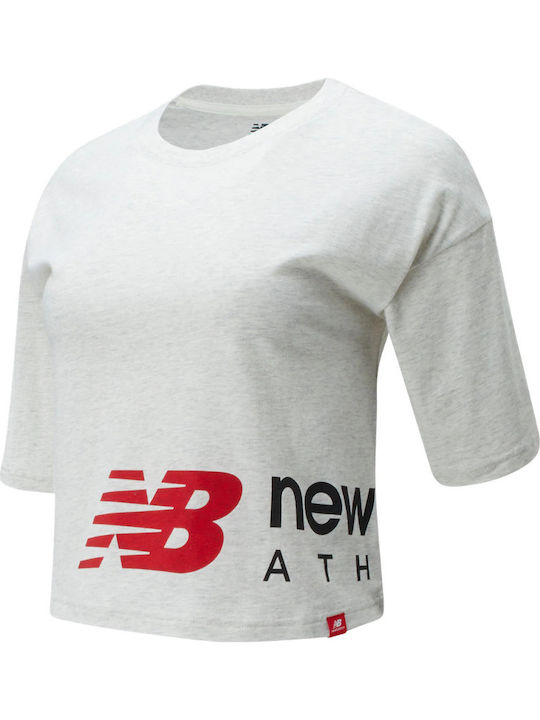 Essentials Icon Graphic Boxy Γυναικείο Αθλητικό Crop T-shirt Sea Salt Heather