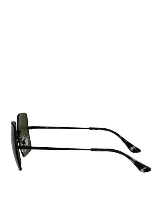 Ray Ban Square Women's Sunglasses with Black Metal Frame and Green Lens RB1971 9148/31