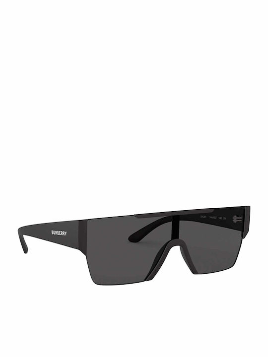 Burberry Men's Sunglasses With Black Horn-Rimmed Frame And Grey Lens BE 4291 3464/87