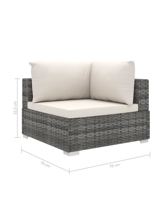 Canapea De Colț Pentru Exterior Din Rattan Cu Perne 74x74x26cm