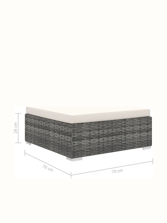 Canapea De Colț Pentru Exterior Din Rattan Cu Perne 74x74x26cm