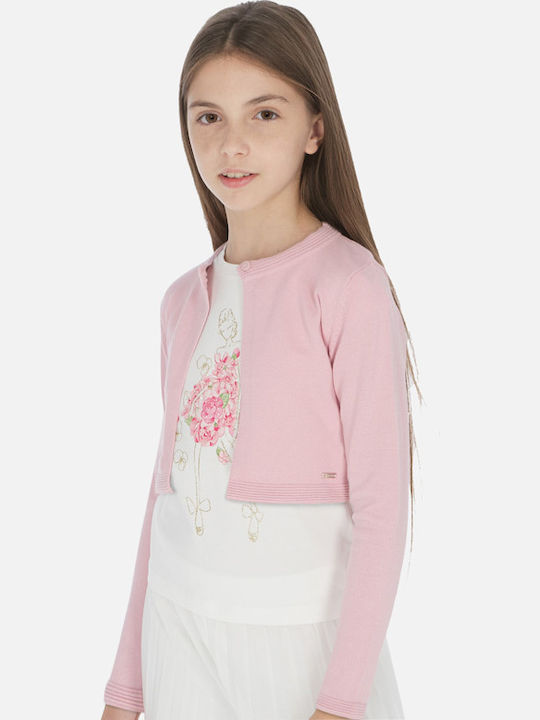 Mayoral Girls Bolero Jacket with Buttons Pink