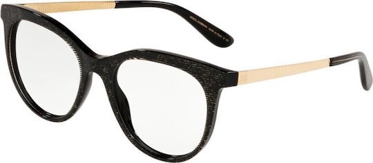 Dolce & Gabbana Damen Brillengestelle mit Rezept Schmetterling Schwarz DG3316 3218