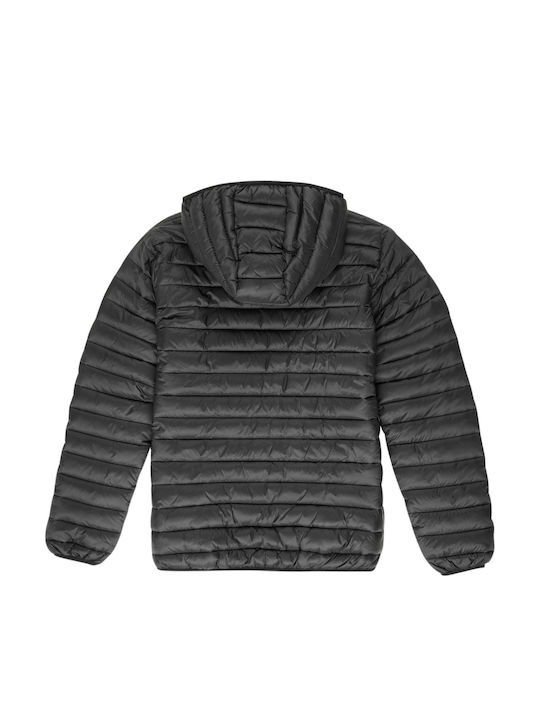 Kids' Quilted Jacket Short with Lining & Hood Black