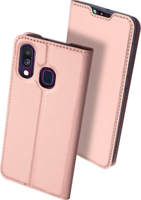 Dux Ducis Skin Pro Carte Piele artificială Rose Gold (Galaxy A40)