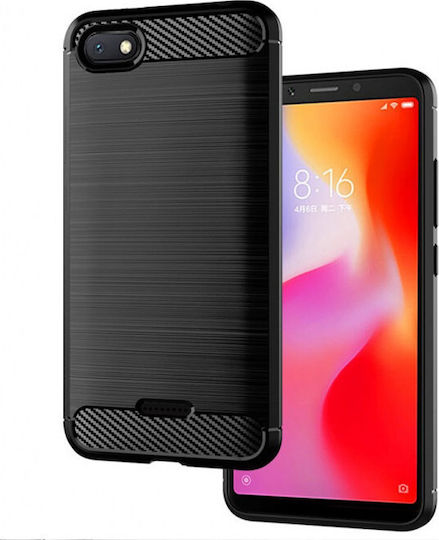 Hurtel Carbon Fiber Back Cover Σιλικόνης Μαύρο (Redmi 6a)