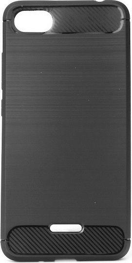Hurtel Carbon Fiber Back Cover Σιλικόνης Μαύρο (Redmi 6a)