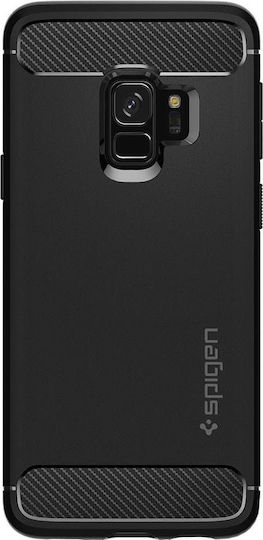 Spigen Rugged Armor Back Cover Silicon Negru (Galaxy S9)