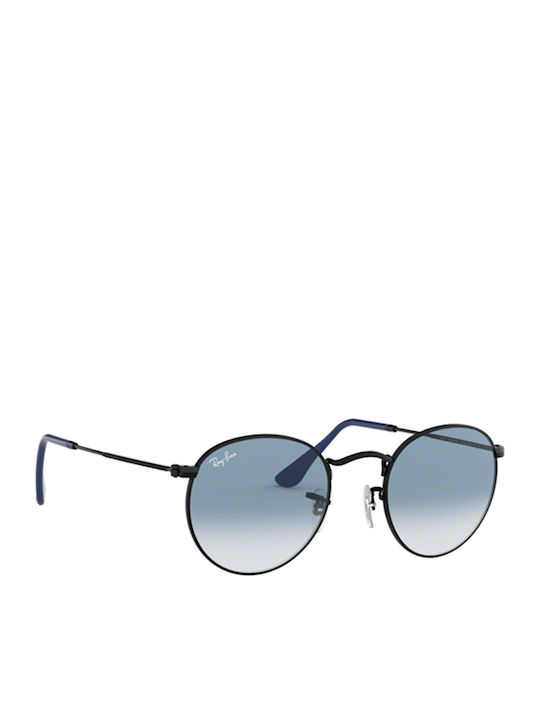 Ray Ban Round Metal Unisex Sunglasses with Black Metal Frame and Blue Gradient Mirror Lens RB3447 006/3F