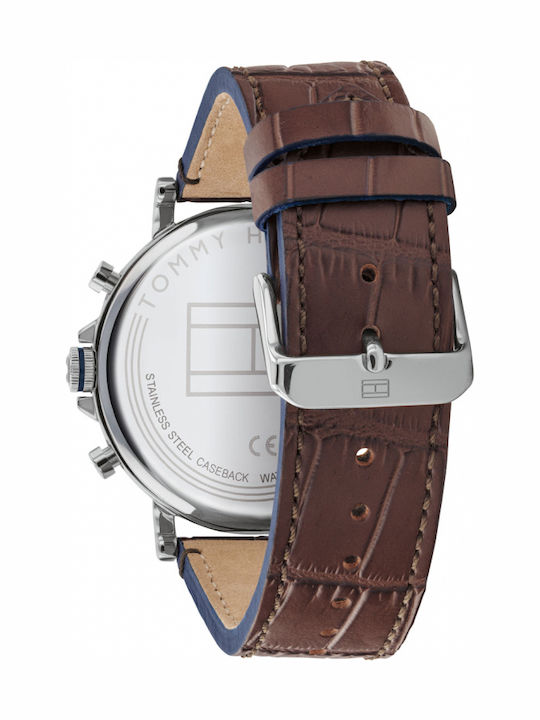 Tommy Hilfiger Daniel Men's Watch 44mm Chronograph Battery with Brown Leather Strap