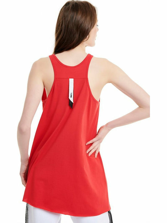 BodyTalk 1201-901121 Women's Athletic Cotton Blouse Sleeveless Red