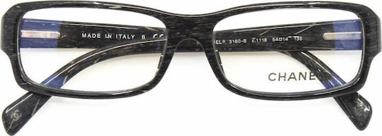 Chanel Plastic Eyeglass Frame Black 3160B 1118
