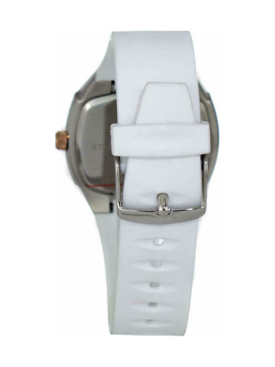 Justina Uhr mit Weiß Kautschukarmband