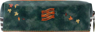 Santoro Autumn Leaves Pencil Case with 1 Compartment Green