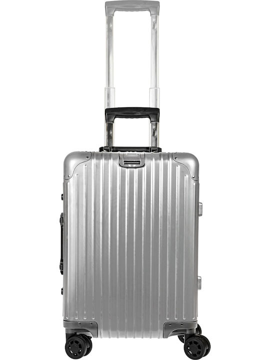 A2S Valiză De Călătorie De Cabina Tough Argintie Cu 4 Roți Înălțime 50 Cm