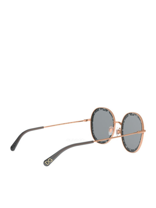 Dolce & Gabbana Damen Sonnenbrille mit Mehrfarbig Metall Gestell und Schwarz Linse DG2243 1298P2