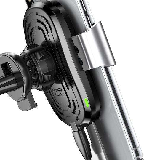 Baseus Gravity Car Mobile Mount with Adjustable Hooks and Wireless Charging Silver