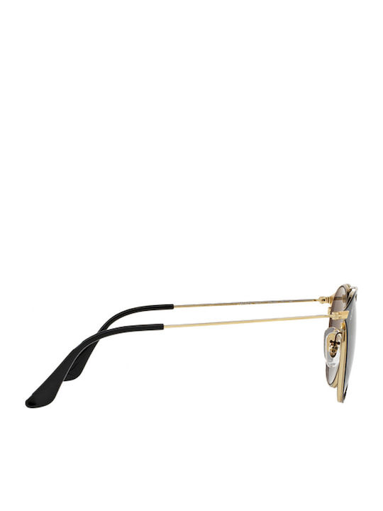 Ray Ban Double Bridge Unisex Sunglasses with Black Metal Frame and Brown Gradient Lens RB3546 187/71