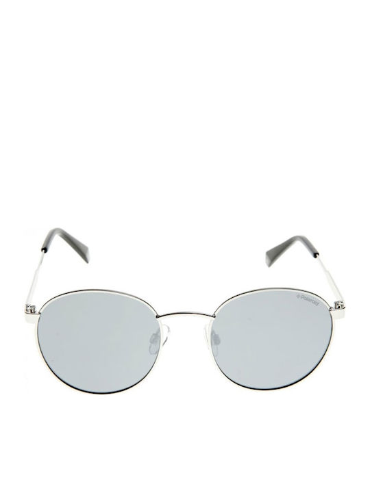 Polaroid Sunglasses with Silver Metal Frame and Blue Polarized Mirrored Lenses 2053/S 010/EX