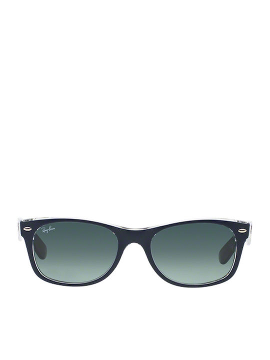 Ray Ban Wayfarer Унисекс Слънчеви Очила с Син Пластмасов Рамка и Черен Преливащ Лещи RB2132 6053/71