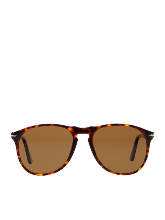 Persol Unisex Sunglasses with Brown Tartaruga Plastic Frame and Brown Polarized Lens PO9649S 24/57