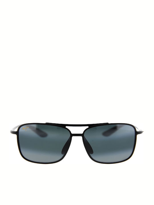 Maui Jim Kaupo Gap Ανδρικά Γυαλιά Ηλίου με Μαύρο Κοκκάλινο Σκελετό και Μαύρο Polarized Φακό 437-02