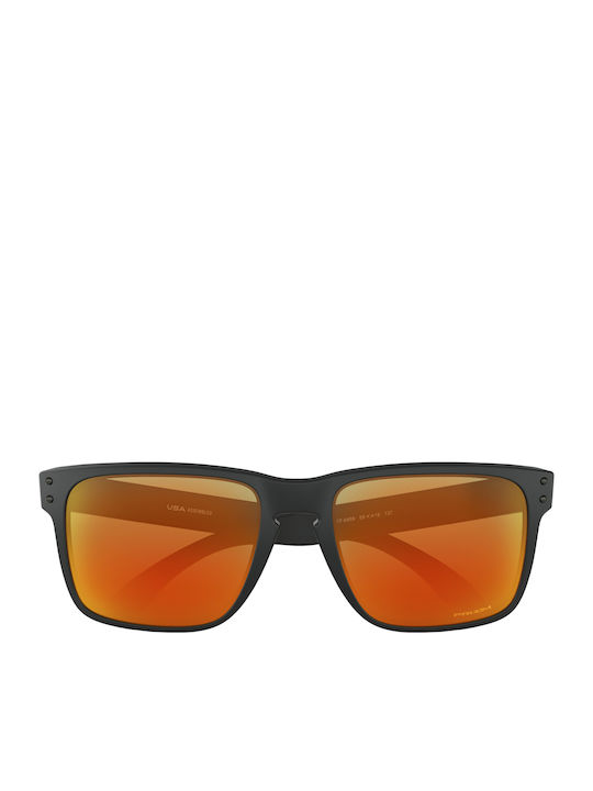 Oakley Holbrook XL Мъжки Слънчеви Очила с Черна Пластмасова Рамка и Оранжев Огледален Лещи OO9417-04
