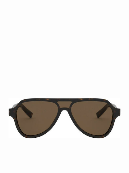 Dolce & Gabbana Men's Sunglasses with Brown Plastic Frame and Brown Mirror Lens DG4355 502/73