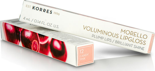 Korres Morello Voluminous Lip Gloss 12 Candy Pink 4ml