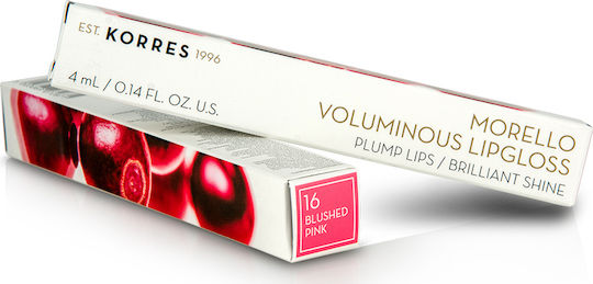 Korres Morello Voluminous Lip Gloss 16 Blushed Pink 4ml