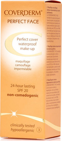 Coverderm Perfect Face Waterproof SPF20 Liquid Make Up 03 30ml