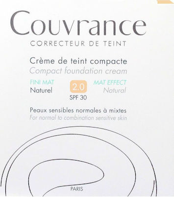 Avene Couvrance Mat Effect Cream Compact Make Up SPF30 2.0 Naturel 10gr