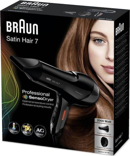 Braun Satin Hair 7 Ionic Professionell Haartrockner mit Diffusor 2000W