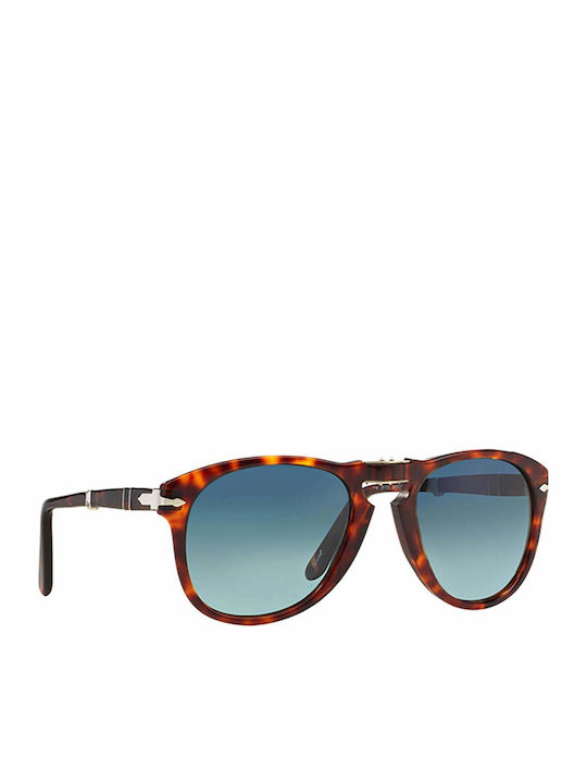 Persol Steve McQueen Мъжки Слънчеви Очила с Кафяв Костенурков Пластмасов Рамка и Сив Преливащ Лещи PO0714SM 24/S3