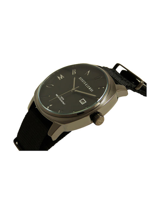 Devota & Lomba Uhr Batterie mit Schwarz Stoffarmband DL008MSPBK-01