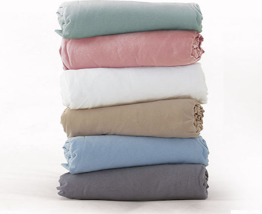 Nef-Nef Homeware Sheet Super-Double with Elastic 160x200+30cm. Jersey 1018 Pink