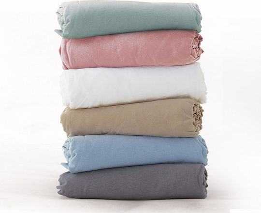 Nef-Nef Homeware Jersey Σεντόνι Υπέρδιπλο με Λάστιχο 160x200+30εκ. 1019 Aqua