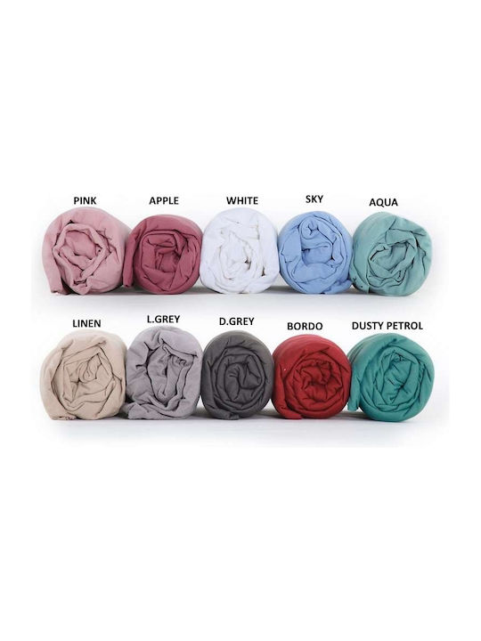 Nef-Nef Homeware Sheet Double with Elastic 140x200+30cm. Jersey Aqua