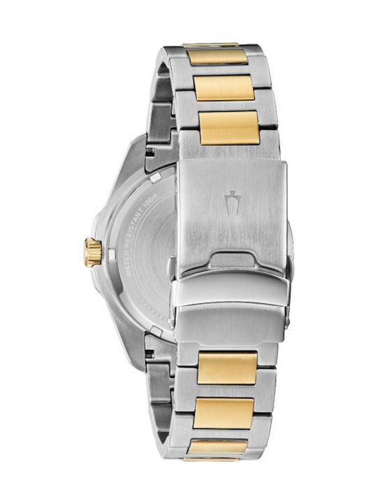 Bulova Marine Star Ανδρικό Ρολόι 43mm Μπαταρίας με Ασημί Μεταλλικό Μπρασελέ