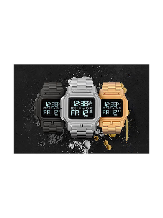 Nixon Regulus SS Digital Battery Watch with Metal Bracelet Gold