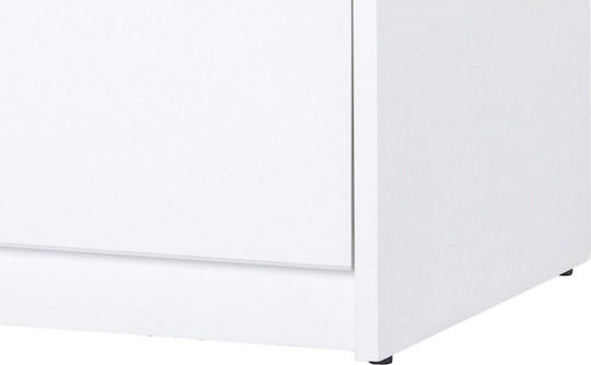 Bedroom Chest of Drawers Wooden Rimino with 4 Drawers White 80x38x104cm