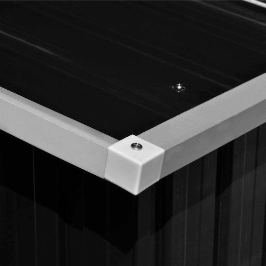Metallic Garden Shed Galvanized Anthracite with Air Vents M2.57xW2.98xH1.78m