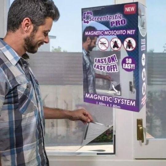 Factory Screentastic Pro Σίτα Πόρτας με Μαγνητική Ταινία Σταθερή Λευκή 180x150cm