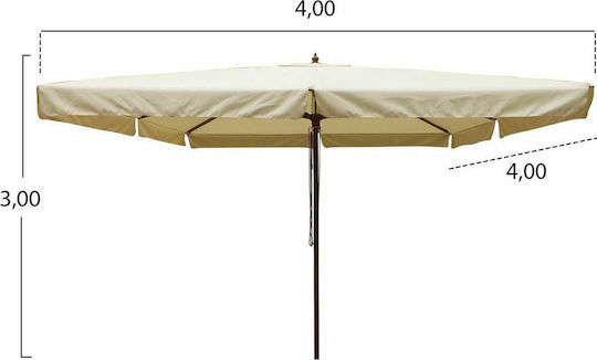 Professional Squared Wooden Waller Beige 4x4m