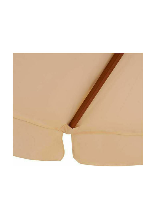 Professioneller Quadratischer Holz-Garten- und Terrassen-Sonnenschirm Beige 4x4m