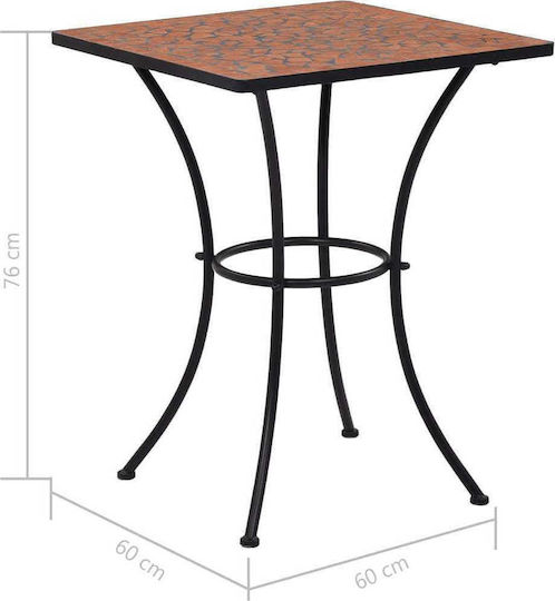 Трапезна Кафене Стабилна 60x60x76бр Terracotta Трапезна Кафене Стабилна 60x60x76бр Terracotta