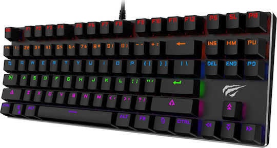Havit KB435L Gaming Μηχανικό Πληκτρολόγιο Tenkeyless με Custom διακόπτες και RGB φωτισμό (Αγγλικό US)