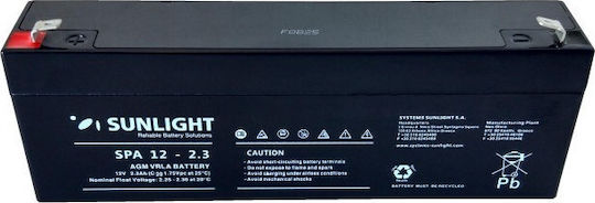 SunLight SPA 12-2.3 Μπαταρία UPS με Χωρητικότητα 2.3Ah και Τάση 12V