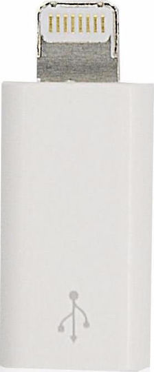 Forever Μετατροπέας Lightning male σε micro USB female White Λευκό 1τμχ